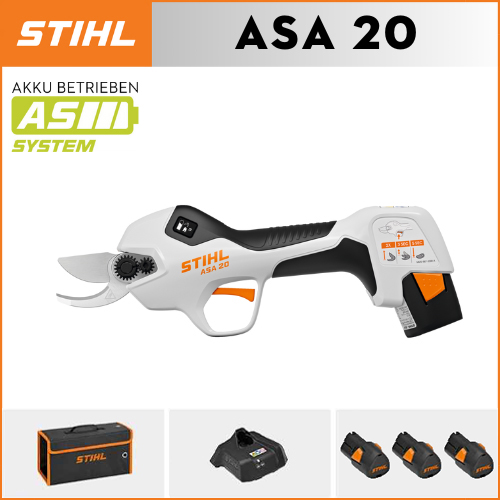 【STIHL】 ASA20*1, baterie litiu*3, cutie de depozitare*1, cap de tăiere*1, încărcător*1, Poate fi folosit continuu timp de 12 de ore